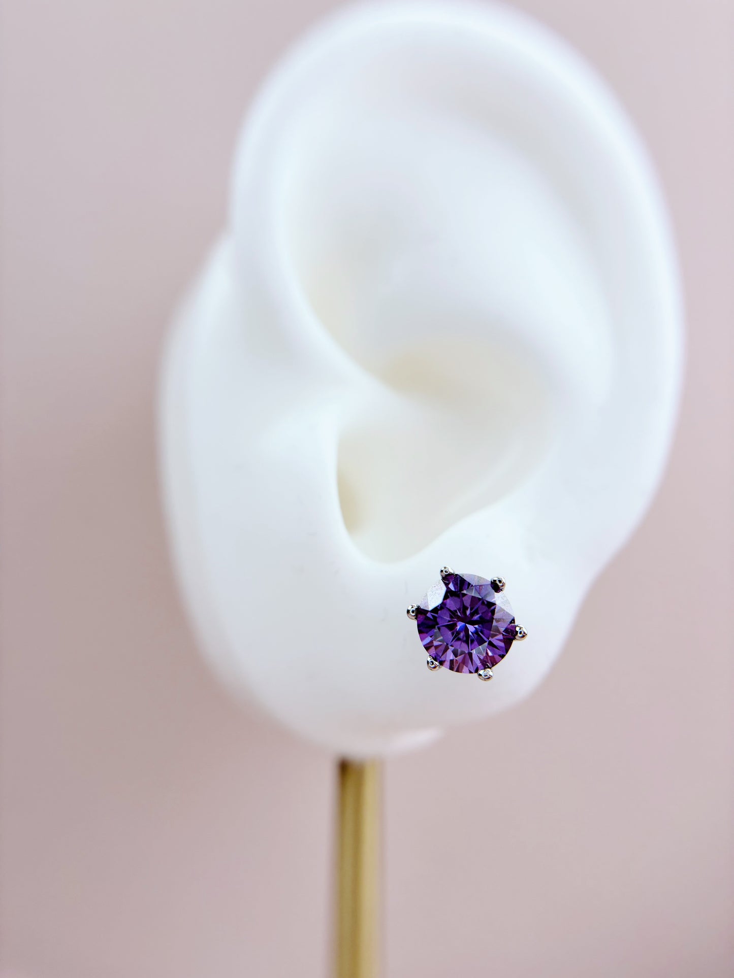 Made To Order: Earrings | 1 Carat | Aubergine Purple