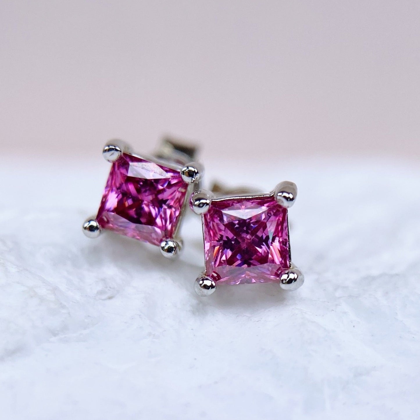 Made to Order: Earrings | 0.5 Carat | Dark Pink