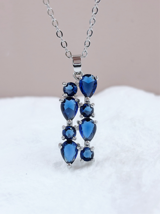 Multi Gem Necklace | Sapphire Blue