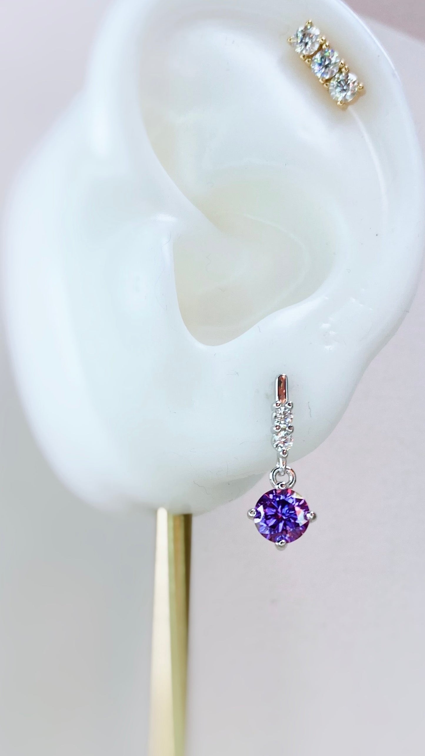 Earrings | 0.5 Carat | Aubergine Purple