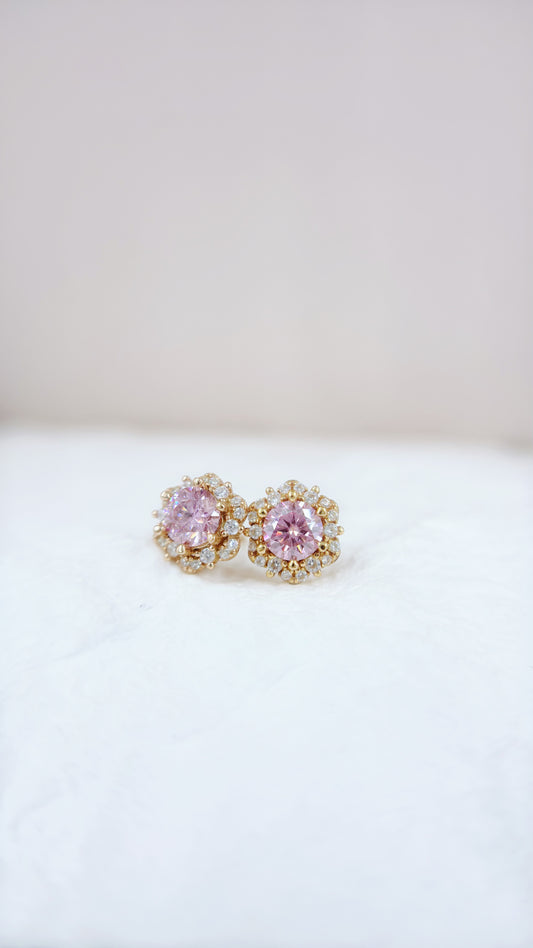 Earrings | Pale Pink on Starburst Rose Halos