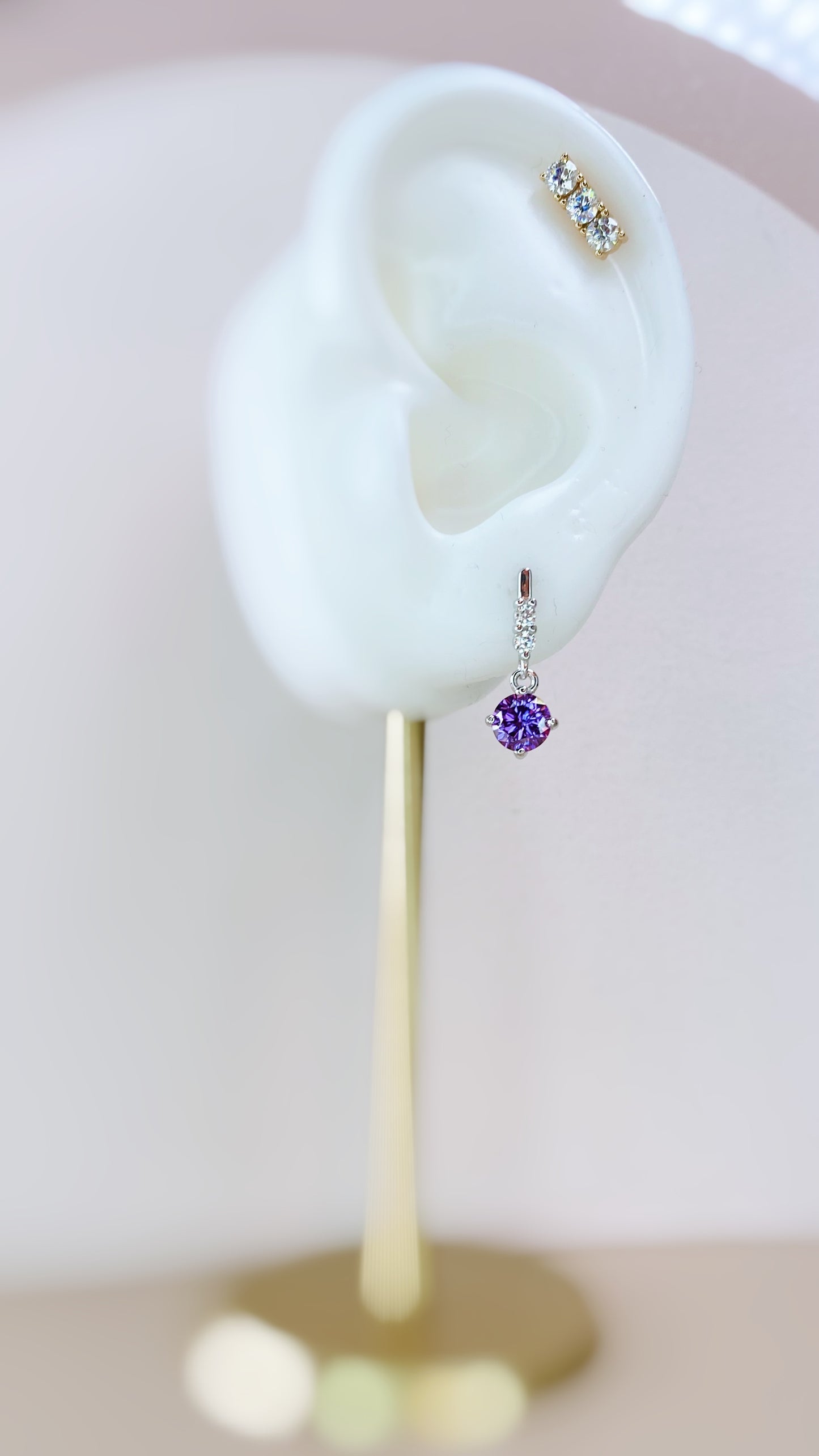 Earrings | 0.5 Carat | Aubergine Purple