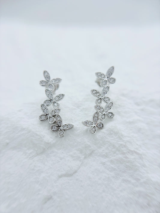 Earrings | Silvery Flutter Bouquet