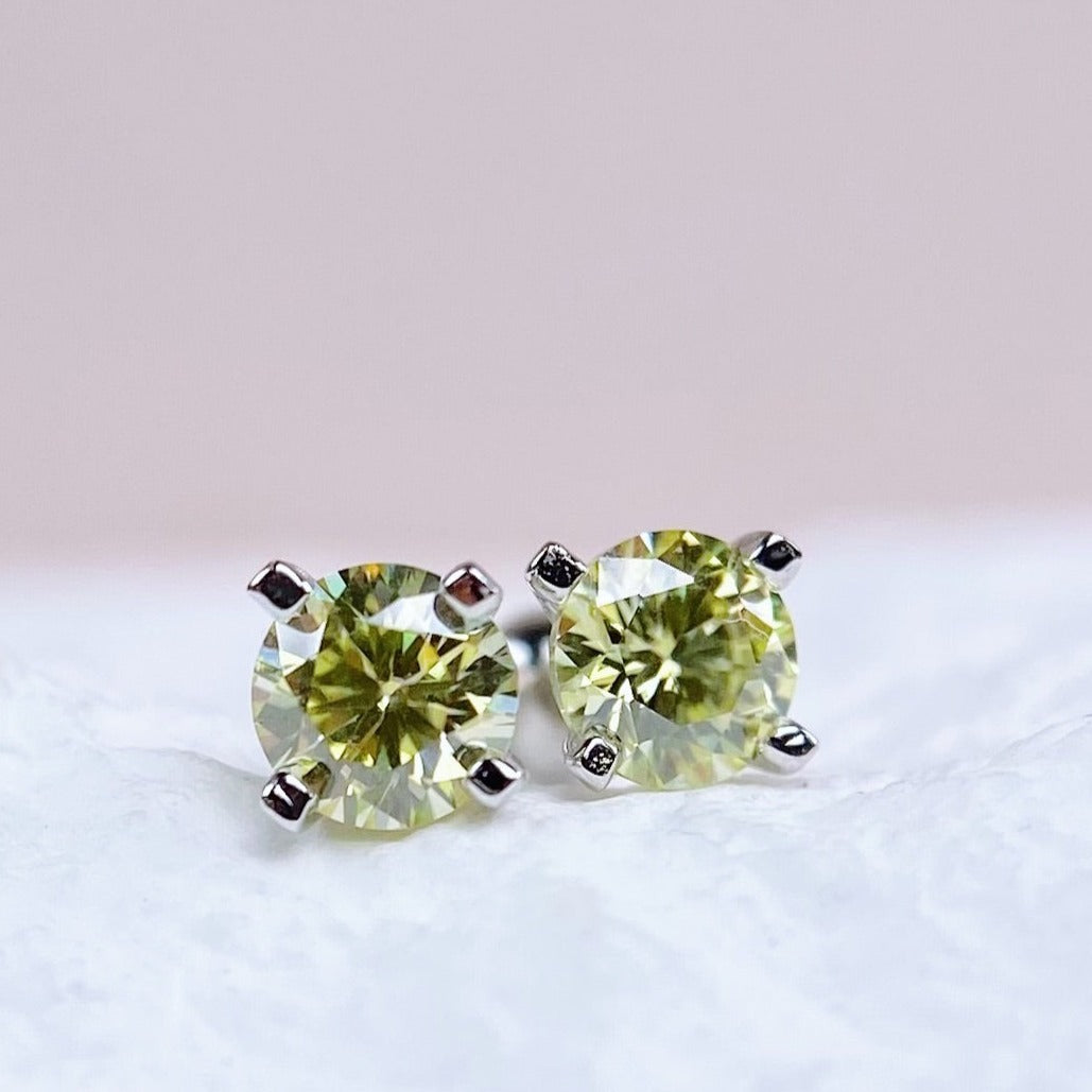 Made To Order: Screwback Earrings | 0.3 Carat | Canary Yellow