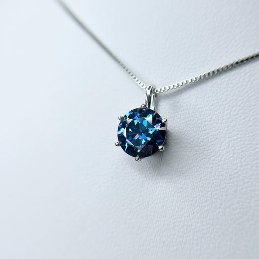 Necklace | 3 Carat | GIA Granite Blue | 9K White Gold