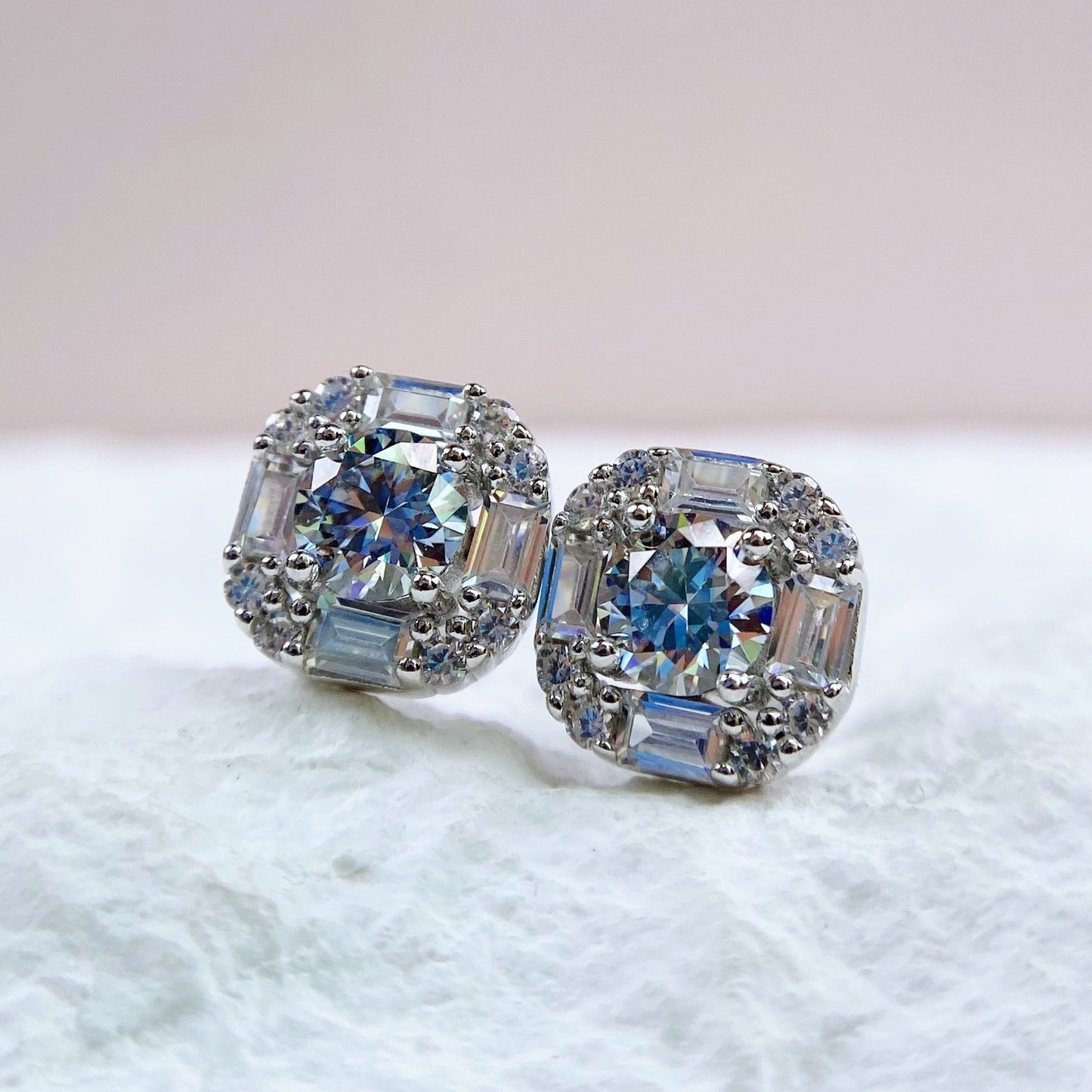 Made To Order: Earrings | 0.5 Carat | Cinderella Blue Grey