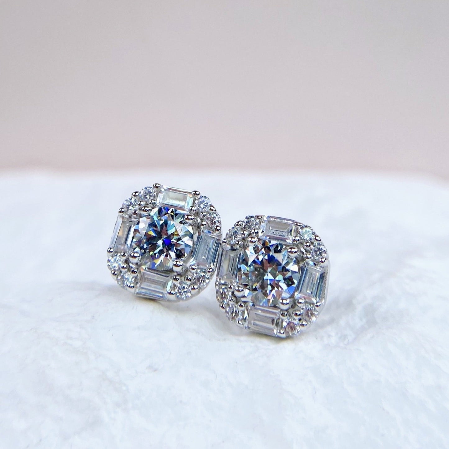 Made To Order: Earrings | 0.5 Carat | Cinderella Blue Grey